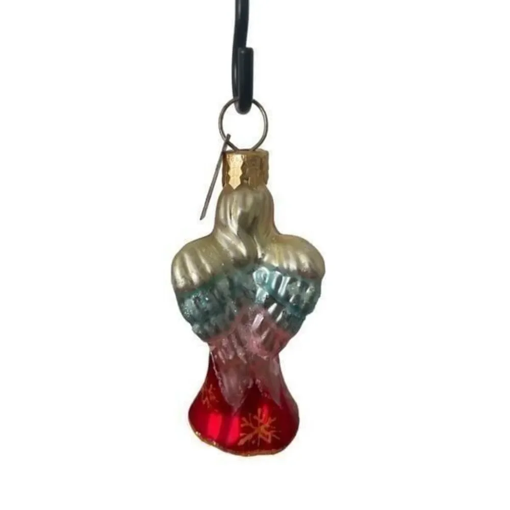 Christopher Radko Prayers & Protection Mouth‎ Blown Glass Angel Ornament Red
